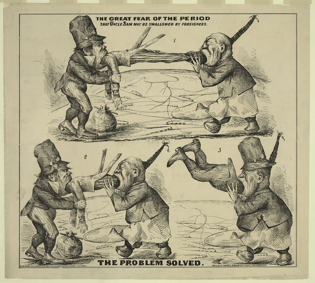 1863-1869<a name="transcontinental"></a> - Central Pacific Railroad Hires Chinese Laborers and the Union Pacific Hires Irish Laborers to Construct the First Transcontinental Railroad