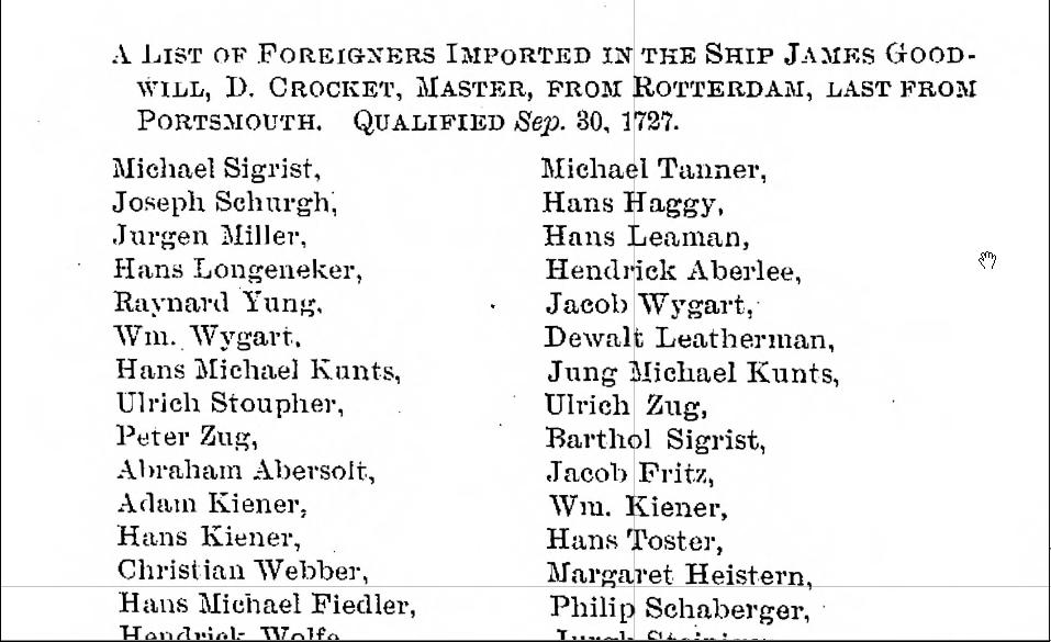 Sep. 21, 1727-1729 - Pennsylvania’s Immigration Law Ignored by Ship Masters; New Tax and Health Inspections Imposed on Immigrants