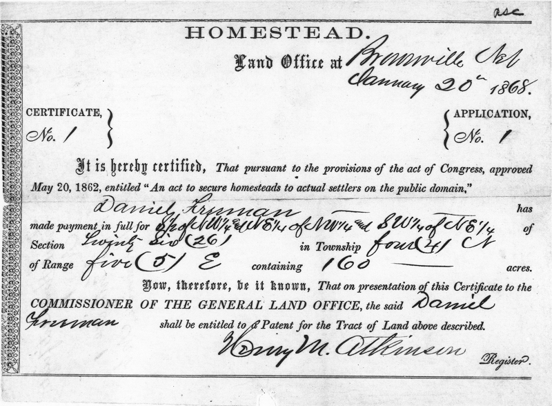 1862 - Homestead Act of 1862 Passed to Encourage Westward Migration