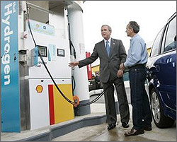 Feb. 2003 - President Bush Unveils the Hydrogen Fuel Initiative to Promote Hydrogen Fuel Cell Development